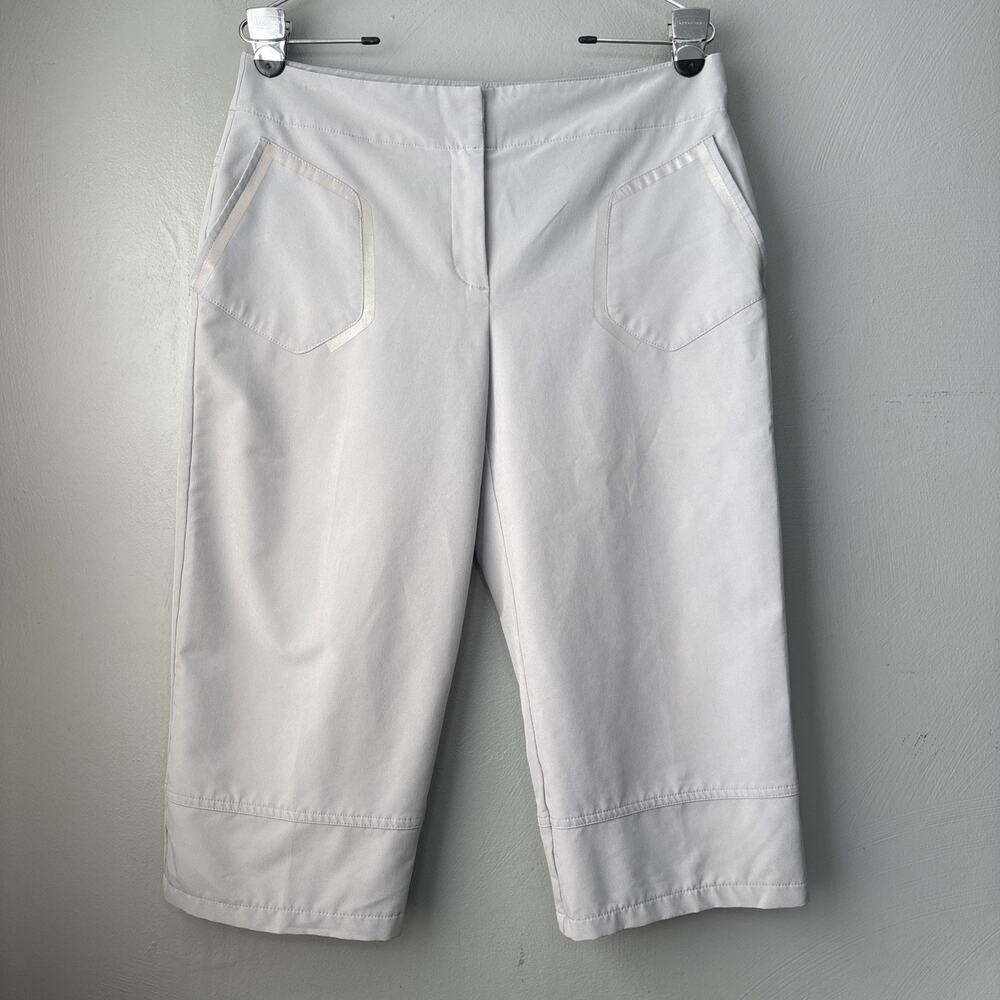 IZOD Cool FX Golf Capris Pants Womens Size 8 Gray Reflective Extreme Function